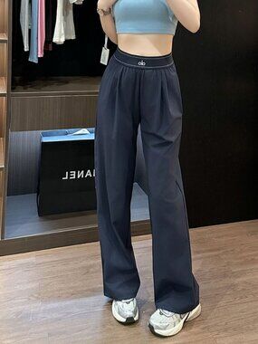☁️Dark Grey Wide-Leg Yoga Pants, ALO Yoga Regular Size 30”